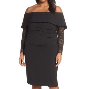 Vince Camuto | Lace Sleeve Off The Shoulder Dress